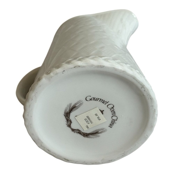 Royal Worcester Porcelain Basketweave Pitcher Jug White Vintage 1983 New - Picture 5 of 5